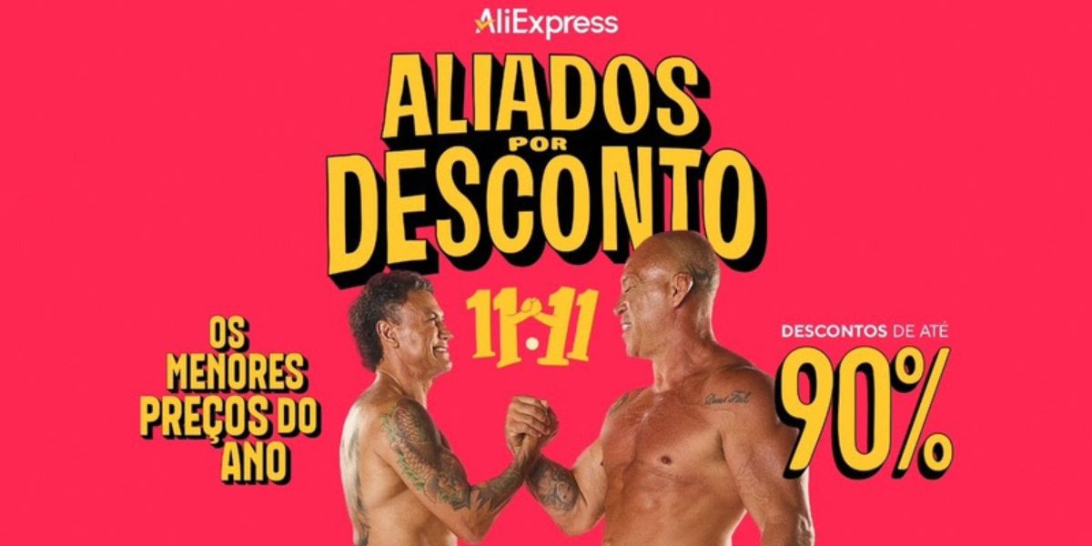 Popó e Wanderlei Silva se unem na campanha 11.11 do AliExpress com descontos de até 90%