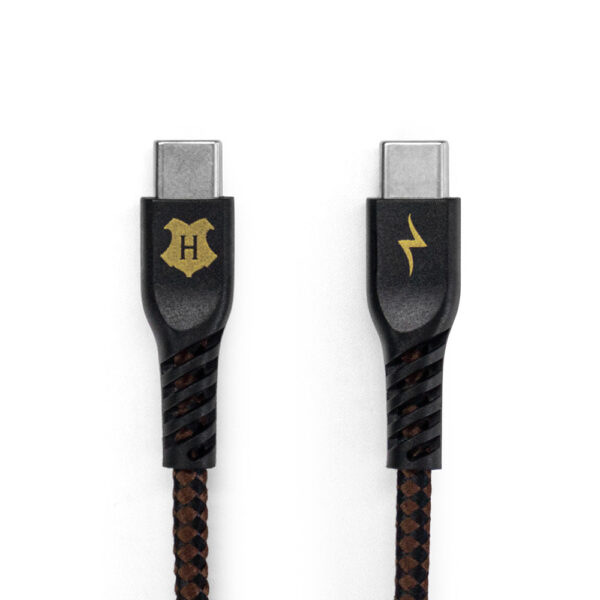 Cabo USB-C para USB-C Preto | Hogwarts Harry Potter