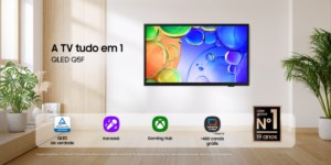 Nova Smart TV QLED Q5F da Samsung une inovação e praticidade com o conceito Tudo em 1