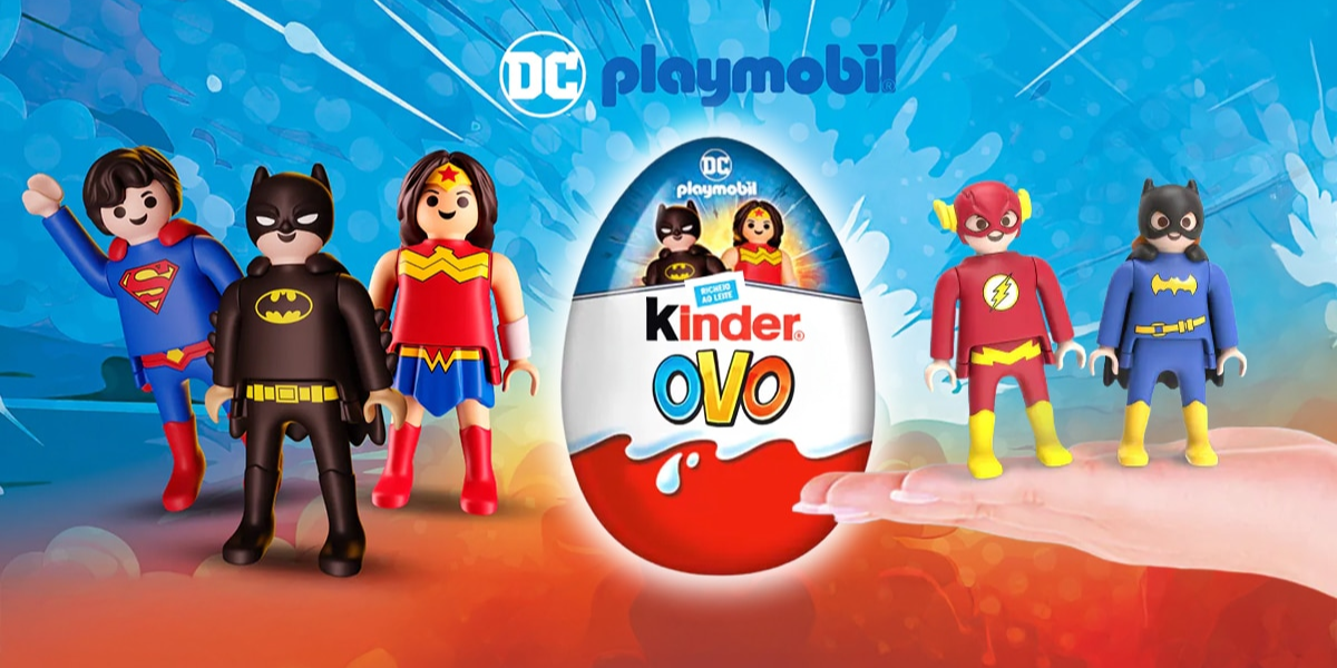Kinder Ovo lança coleção exclusiva com DC Comics e Playmobil