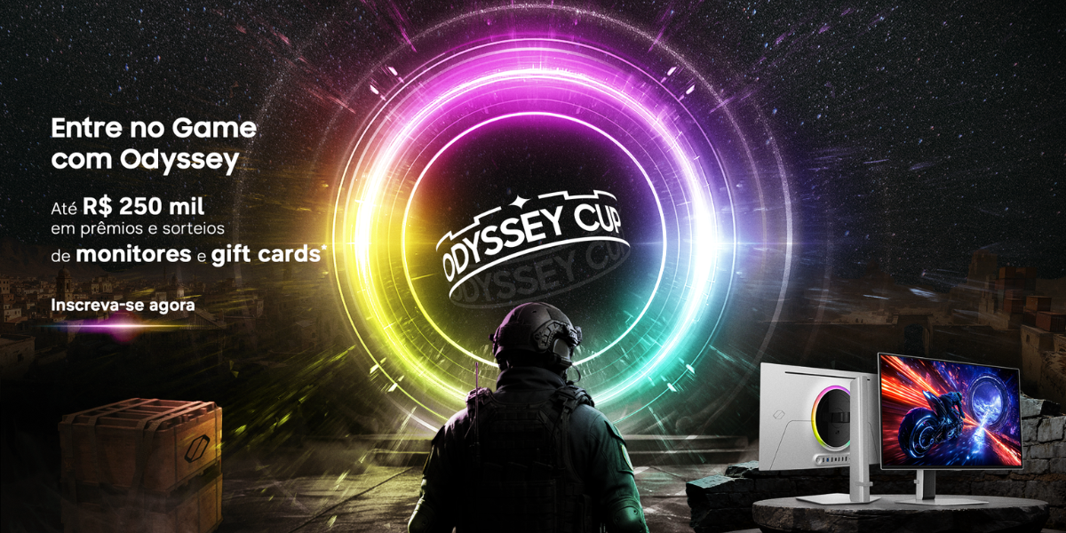 Samsung inicia inscrições da Odyssey Cup 2026 com sorteios e prêmios como monitores e créditos na Nuuvem