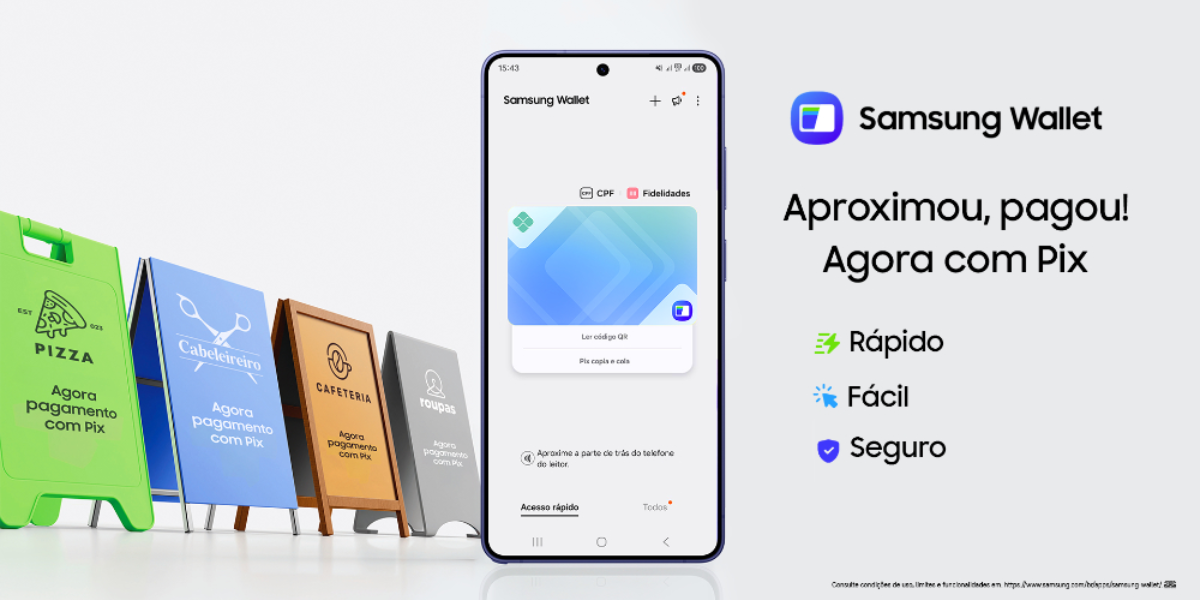 Samsung Wallet passa a permitir Pix por aproximação no Brasil