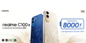 realme C100x chega ao Brasil com bateria de 8.000 mAh e foco em durabilidade