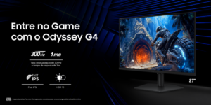 Odyssey G4 eleva a competitividade com taxa de atualização de 300Hz e recursos avançados para gamers