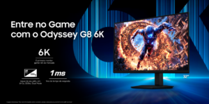 Samsung amplia portfólio gamer com monitores Odyssey G8 6K e Odyssey OLED G8