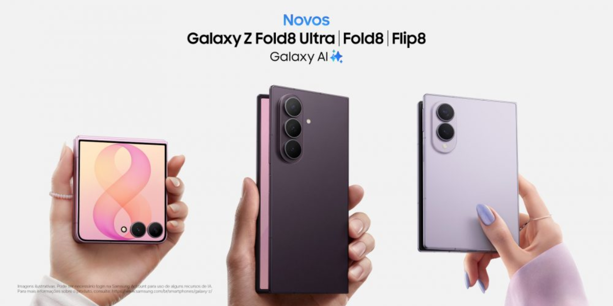 Samsung lança Galaxy Z Fold8, Fold8 Ultra e Flip8 no Brasil