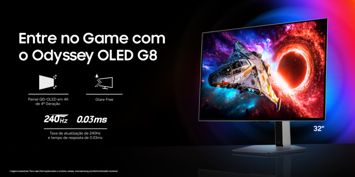 Odyssey OLED G8: Samsung une 4K, 240Hz e novo resfriamento contra burn-in em monitor gamer
