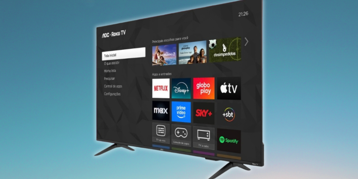 AOC lança TVs Roku de 50 e 55 polegadas com 4K e HDR10