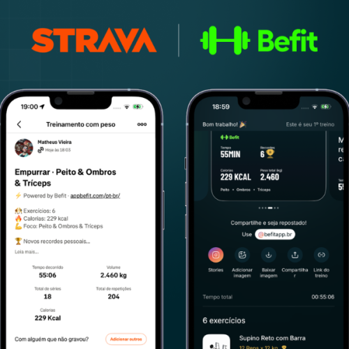 Befit é o primeiro app brasileiro de musculação integrado à nova experiência de treino de força do Strava