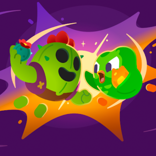 Adorados mascotes do Brawl Stars e do Duolingo se enfrentam em nova colaboração