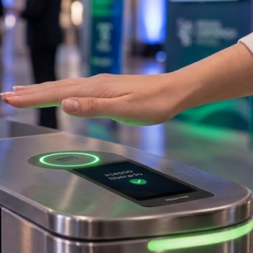 Positivo usa biometria da palma da mão no Airport Infra Summit 2026